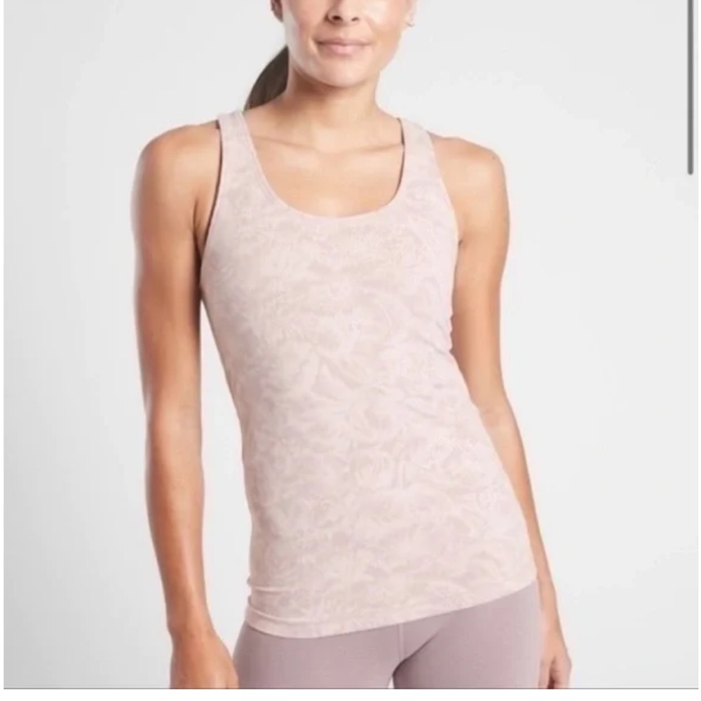 Athleta Frosted Floral Scoop Neck Athletic Tank Top size Medium